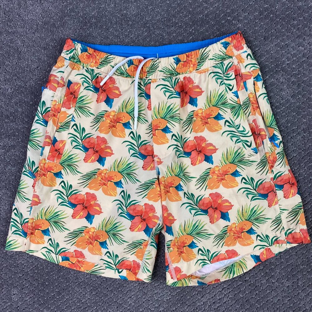 Birddogs Shorts Men's Small Bird Dig Broomstick Lined Athletic Drawstring floral